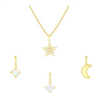 Taylor Grace Turn On the Charm Celestial Dreams Interchangeable Cubic Zirconia & Simulated Opal Charm Set