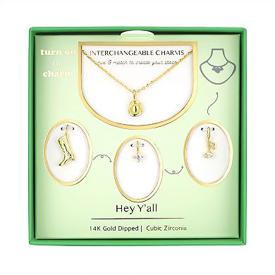 Taylor Grace Turn On the Charm Hey Y'all Interchangeable Cubic Zirconia Charm Set