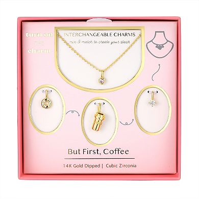 Taylor Grace Turn On the Charm But First, Coffee Interchangeable Cubic Zirconia Charm Set