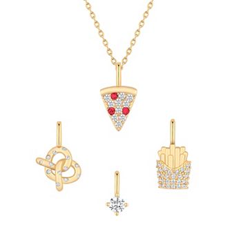 Taylor Grace Turn On the Charm Good Food, Good Mood Interchangeable Cubic Zirconia Charm Set