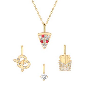 Taylor Grace Turn On the Charm Good Food, Good Mood Interchangeable Cubic Zirconia Charm Set
