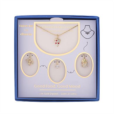 Taylor Grace Turn On the Charm Good Food, Good Mood Interchangeable Cubic Zirconia Charm Set