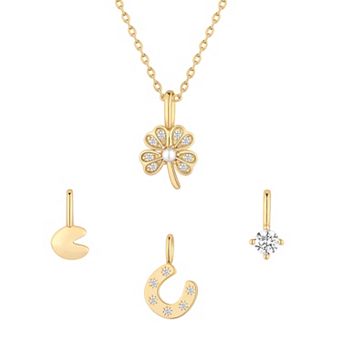 Taylor Grace Turn On the Charm Feeling Lucky Interchangeable Cubic Zirconia Charm Set