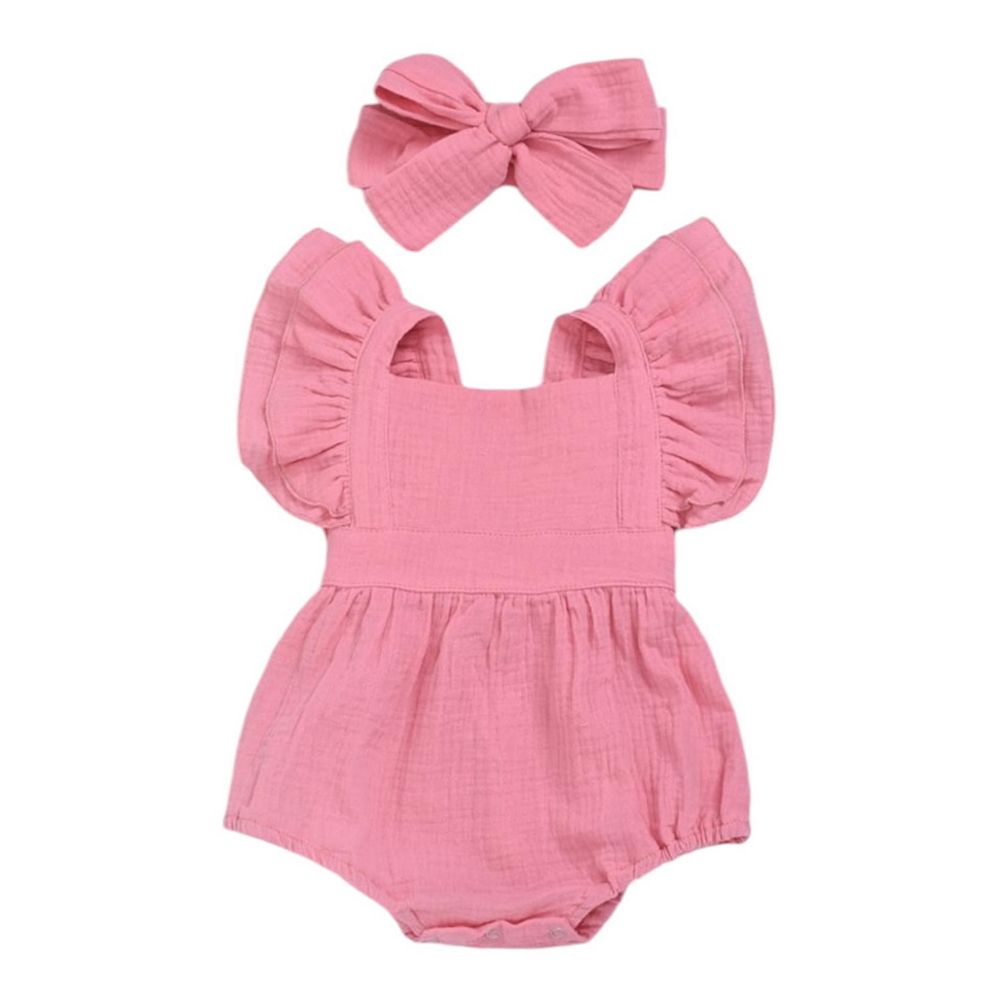 Can Do Baby Pink Romper With Cap