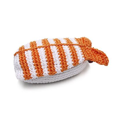 Dogo Pet Fashions PAWer Cotton Crochet Squeaky Toy - Shrimp Sushi