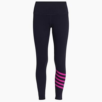 Women’s Navy Leggings with Magenta Stripes