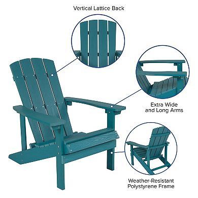 2 Pack Outdoor All-Weather Poly Resin Wood Adirondack Chairs