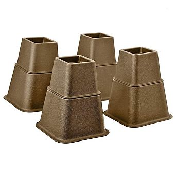 Adjustable Bed Risers, 3, 5, or 8 Inch Heights, Heavy Duty Sofa/Table Lifts, Set of 4 (Brown)