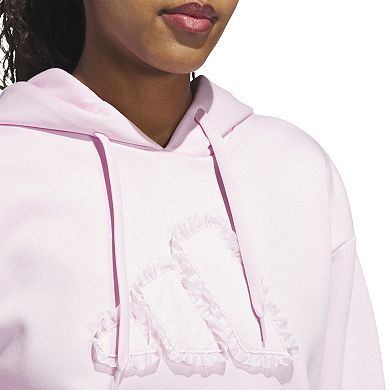 Women's adidas Coquette Ruffled Big Logo Graphic Hoodie