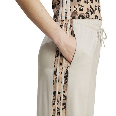 Women's adidas 3-Stripes Animal Printed Open Hem Sportswear Pants