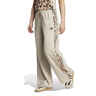 Juniors' adidas 3-Stripes Animal Printed Open Hem Sportswear Pants