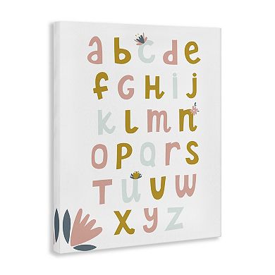 Stupell Home Decor Muted Tones Floral Alphabet Canvas Wall Art