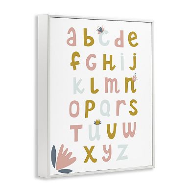 Stupell Home Decor Muted Tones Floral Alphabet Framed Wall Art