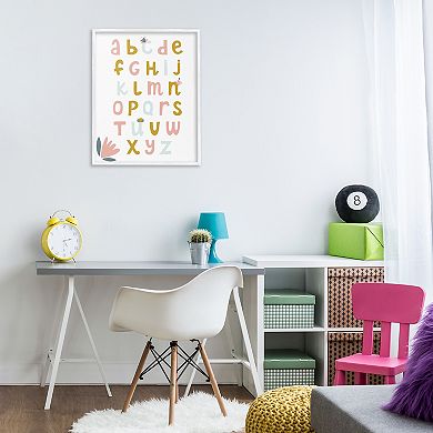 Stupell Home Decor Muted Tones Floral Alphabet Framed Wall Art