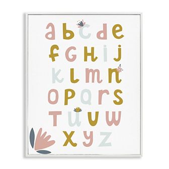 Stupell Home Decor Muted Tones Floral Alphabet Framed Wall Art