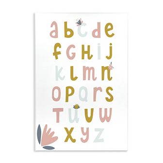 Stupell Home Decor Muted Tones Floral Alphabet Plaque Wall Art