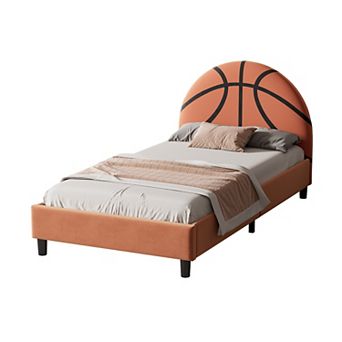 Merax Basketball Design Upholstered Twin Platform Bed