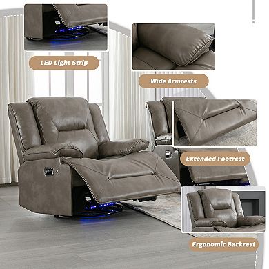 Merax 360° Swivel and Rocking Home Theater Recliner Manual Recliner Chair