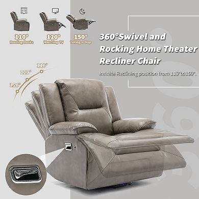 Merax 360° Swivel and Rocking Home Theater Recliner Manual Recliner Chair
