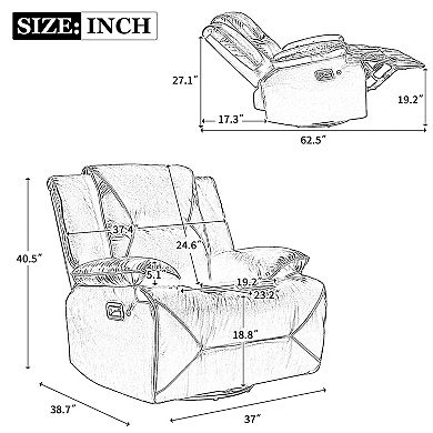 Merax 360° Swivel and Rocking Home Theater Recliner Manual Recliner Chair