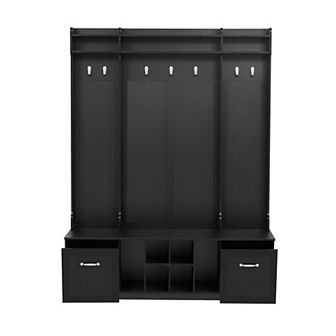 Merax 5-in-1 Entryway Bench with Coat Rack & Shoe Storage, 58.8'' Wide Hall Tree