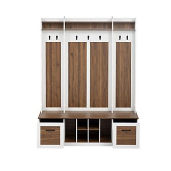 Merax 5-in-1 Entryway Bench with Coat Rack & Shoe Storage, 58.8'' Wide Hall Tree