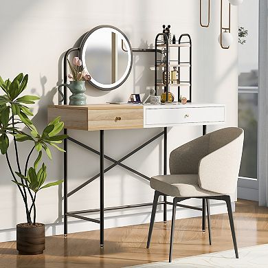 Merax 40" Makeup Vanity Desk with 3-Mode Lighted Mirror & Wireless Charging Station