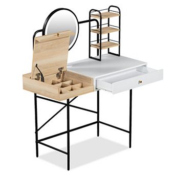 Merax 40" Makeup Vanity Desk with 3-Mode Lighted Mirror & Wireless Charging Station