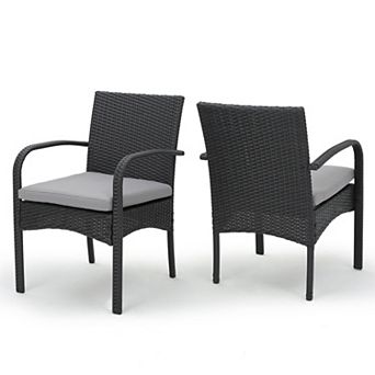 Merax PE Wicker Dining Chairs, Set of 2, Outdoor/Indoor Rattan Patio Seating