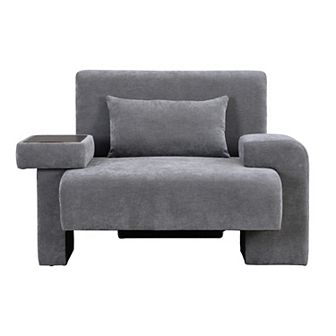 Merax Modern Oversized Armchair 48'' Wide, Mid-Century Chair with Upholstered Pillow