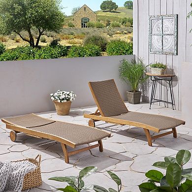 BANZAI 2-Piece Chaise Lounge Set with Pull-Out Tray Space-Saving Design