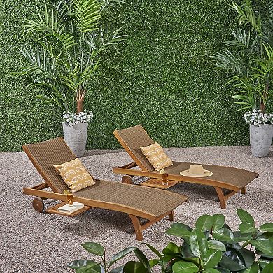 BANZAI 2-Piece Chaise Lounge Set with Pull-Out Tray Space-Saving Design