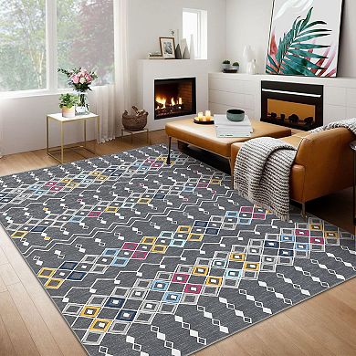 Garvee Machine Washable Non Slip Area Rug for Living Room Soft touch Carpet for Home Use