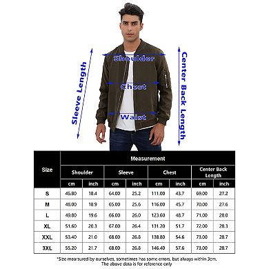 Men's Suede Bomber Varsity Leather Jackets Lightweight Softshell Flight Full Zip Casual Coat