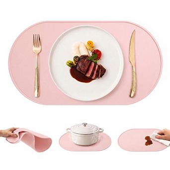 6 Pack Silicone Placemats for Kitchen Dining Table Decor Washable Heat Resistant Table Placemats