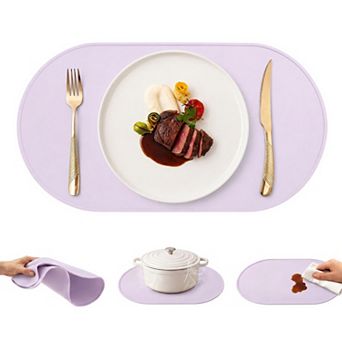 6 Pack Silicone Placemats for Kitchen Dining Table Decor Washable Heat Resistant Table Placemats