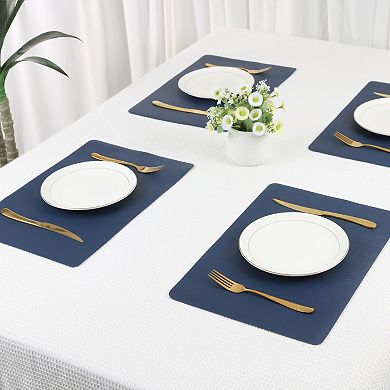 6 Pack Faux Leather Placemats for Kitchen Dining Table Decor Washable Heat Resistant Table Placemats