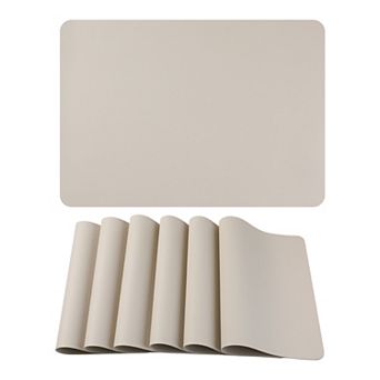 6 Pack Faux Leather Placemats for Kitchen Dining Table Decor Washable Heat Resistant Table Placemats
