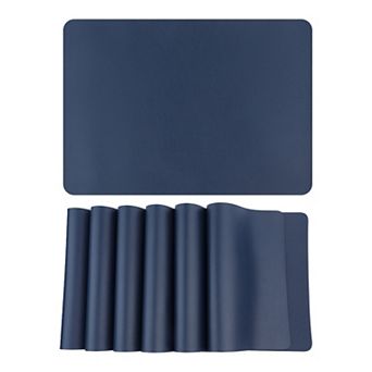 6 Pack Faux Leather Placemats for Kitchen Dining Table Decor Washable Heat Resistant Table Placemats