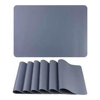 6 Pack Faux Leather Placemats for Kitchen Dining Table Decor Washable Heat Resistant Table Placemats