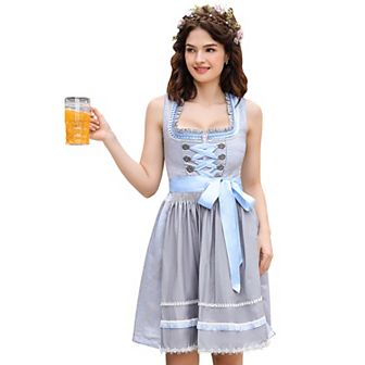 Womens Oktoberfest Dress for Bavarian 2 pc Halloween Costumes Lace German Carnival Outfits