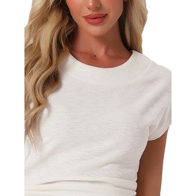 Women's Cap Sleeve Pajamas Tops with Shorts 2 Piece Soft Round Neck Casual Pjs Loungewear Sets