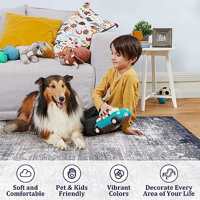 Garvee Machine Washable Non Slip Area Rug Indoor Non Shedding Carpet for Living Room Kitchen Bedroom