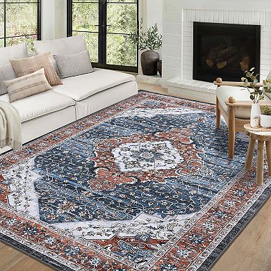 Garvee Machine Washable Non Slip Area Rug for Livingroom Soft Carpet for Home Use