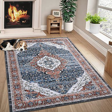 Garvee Machine Washable Non Slip Area Rug for Livingroom Soft Carpet for Home Use