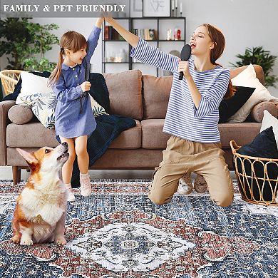 Garvee Machine Washable Non Slip Area Rug for Livingroom Soft Carpet for Home Use