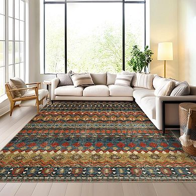 Garvee Machine Washable Non Slip Area Rug for Livingroom Soft Cotton Carpet for Home Decor