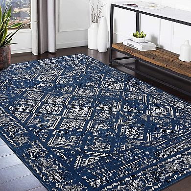 Garvee Machine Washable Non Slip Area Rug for Livingroom Soft Cotton Carpet for Home Use