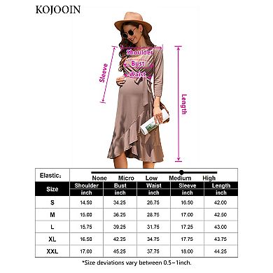 Women's Maternity Summer Bodycon Short Sleeve Dress and Ruffle V-Neck 3/4 Sleeve Midi Dress