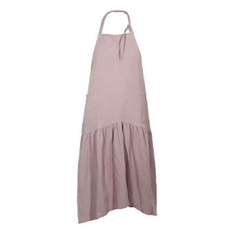 Cotton Linen Apron, Halter Apron, Apron with Pockets, Adjustable Neck Strap Apron